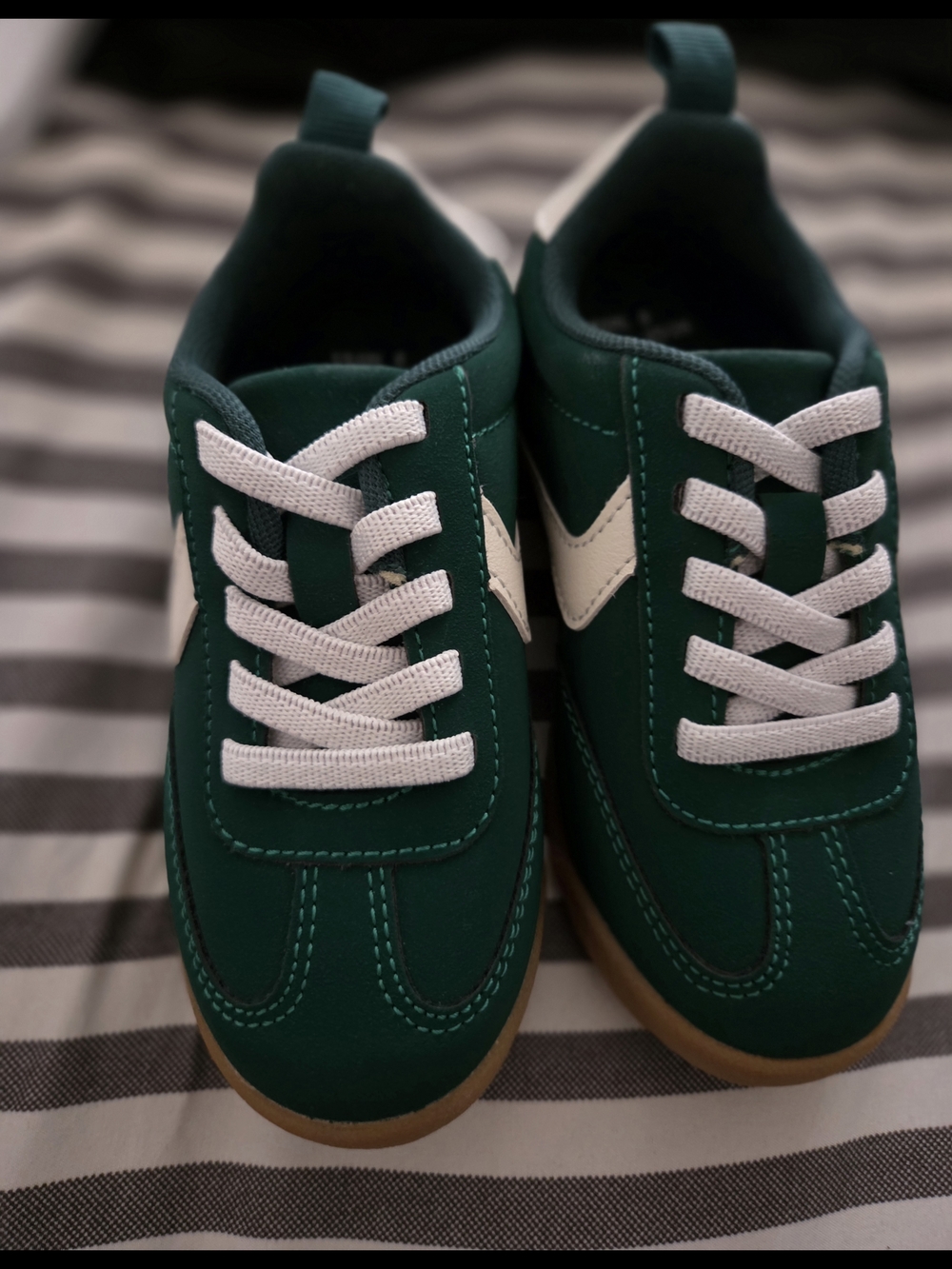 Primark Dark Green Sneakers with White Accents